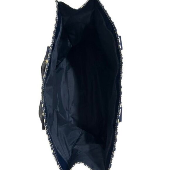 Estée Lauder Blue & Cream Weave Open Tote Bag NWOT - Picture 3 of 3